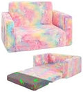 Toddler Chair Comfy, 2-in-1 Soft Toddler Couch Fold Out by inhand