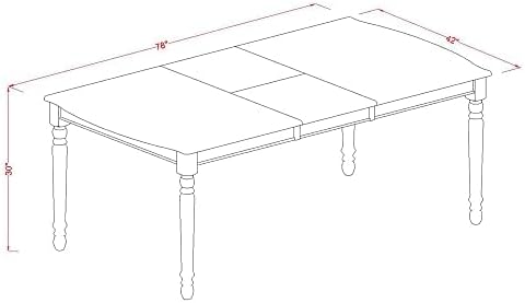 East West Furniture DOAV7-BCH-W 7 Piece Dining Table Set Consist of a Rectangle - Image 6