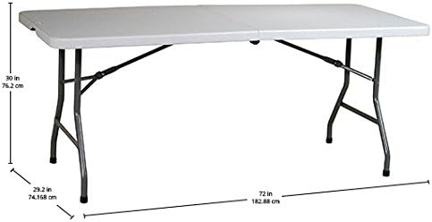 Office Star Resin Rectangle Center-Folding Portable Table - Image 7