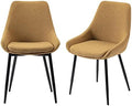Dining Chairs Set of 2 Ergonomic Living Room Chairs Yellow Kitchen Chairs by DYCHILHOME