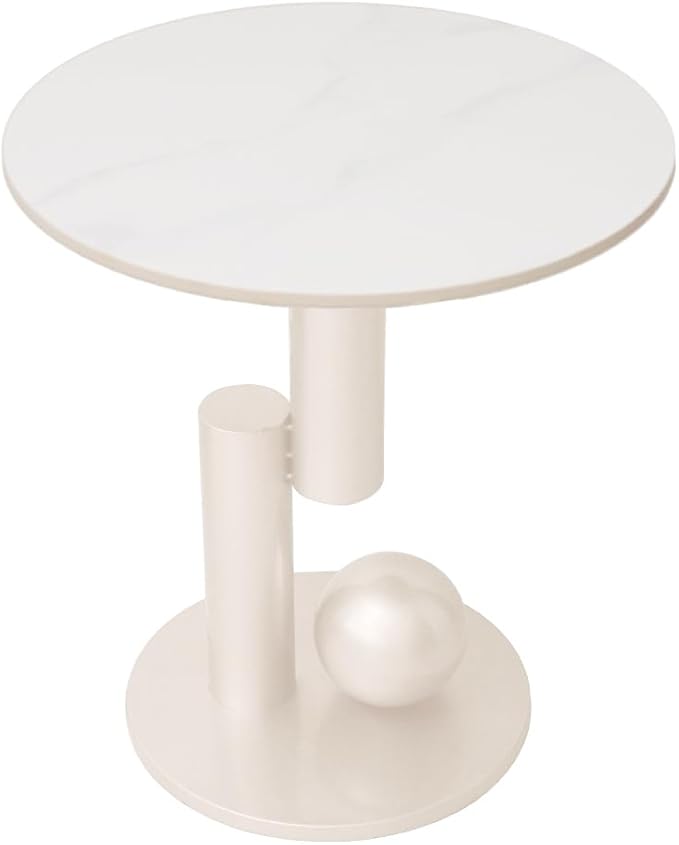 Marble Top Metal White End Table - Image 4