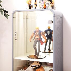 PaletteLife Figurine-Case 4 Tiers Collection-Case Mirror-Backboard Woodgrain - Image 2
