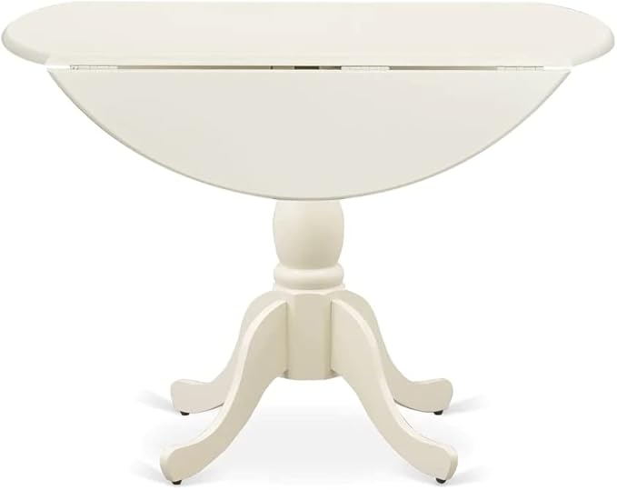 East West Furniture DMAV3-LWH-W 3 Piece Dining Room Table Set Contains a Round - Image 5