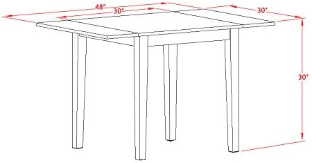 East West Furniture NDVA3-LWH-W 3 Piece Modern Dining Table Set Contains a - Image 3