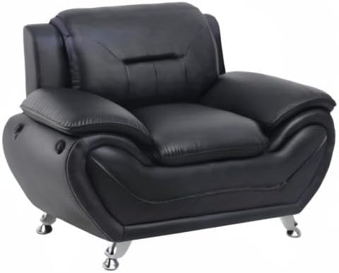 Container Furniture Direct Michael Modern Faux Leather Upholstered Stainless - Image 10