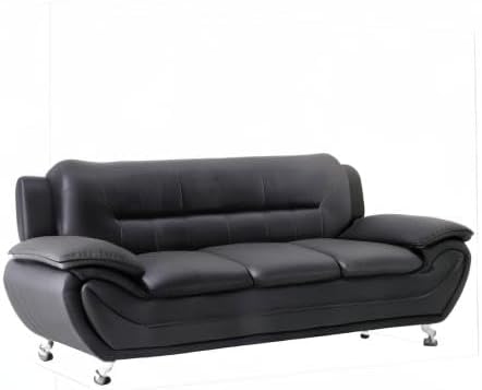 Container Furniture Direct Michael Modern Faux Leather Upholstered Stainless - Image 11