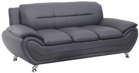 Container Furniture Direct Michael Modern Faux Leather Upholstered Stainless - Image 11