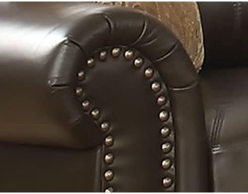 AC Pacific Louis Traditional Upholstered Leather Living Room Piece - Image 3