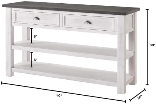 Martin Svensson Home Monterey Solid Wood Sofa Console Table White - Image 3
