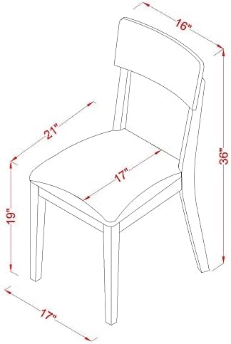 East West Furniture HLAD5-LWH-LC 5 Piece Dinette Set - Image 6