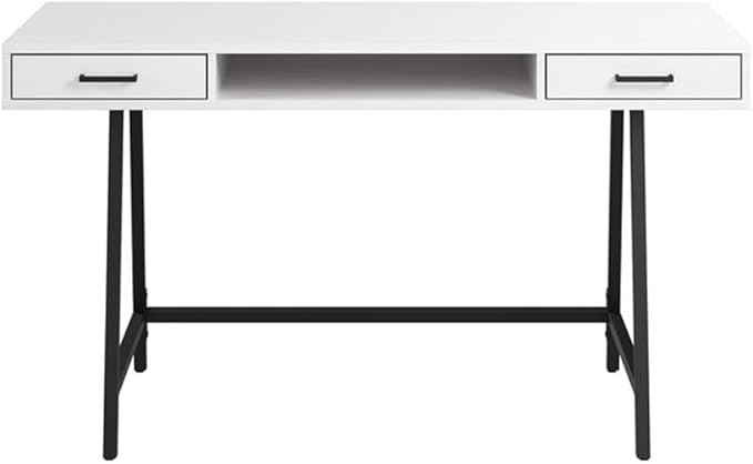 Bush Furniture Steele 54W Writing Desk in Pure White Oak | Computer Table - Image 4