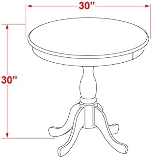 East West Furniture ESCE3-BCH-21 3 Piece Dining Room Table Set Contains a Round - Image 10