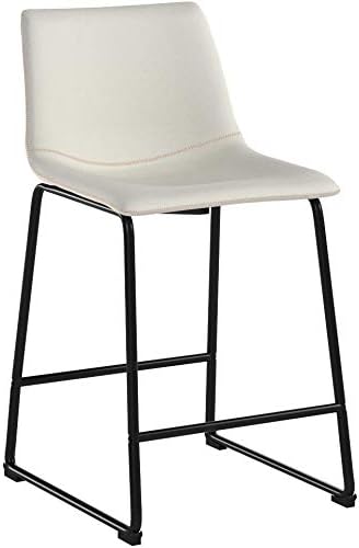 Roundhill Furniture PC185WH Lotusville Vintage PU Leather Counter Height Stools - Image 4
