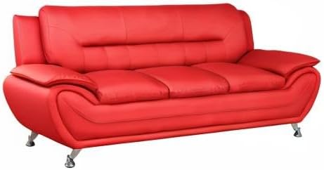 Container Furniture Direct Michael Modern Faux Leather Upholstered Stainless - Image 11