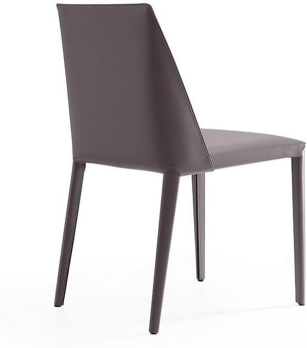 Manhattan Comfort Paris Grey Saddle Leather Dining Chair - Image 5