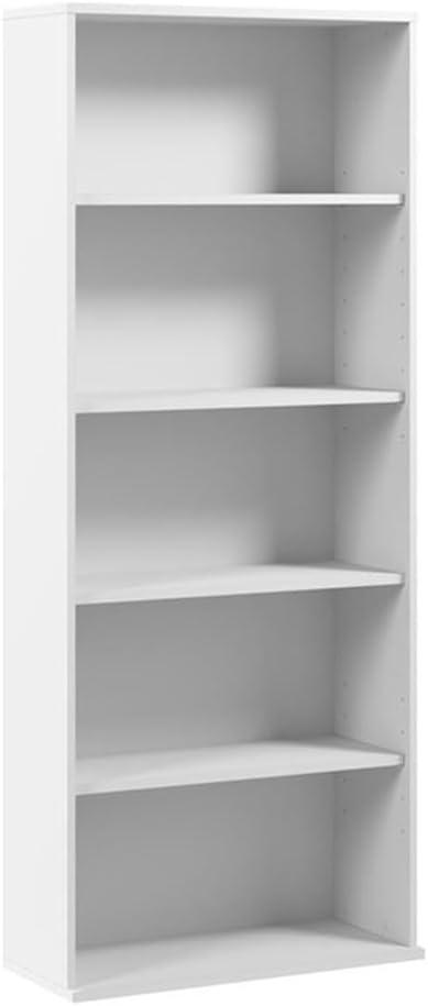 Bush Business Furniture Hustle Tall 5 Shelf Bookcase in White, Large by BushBusinessFurniture