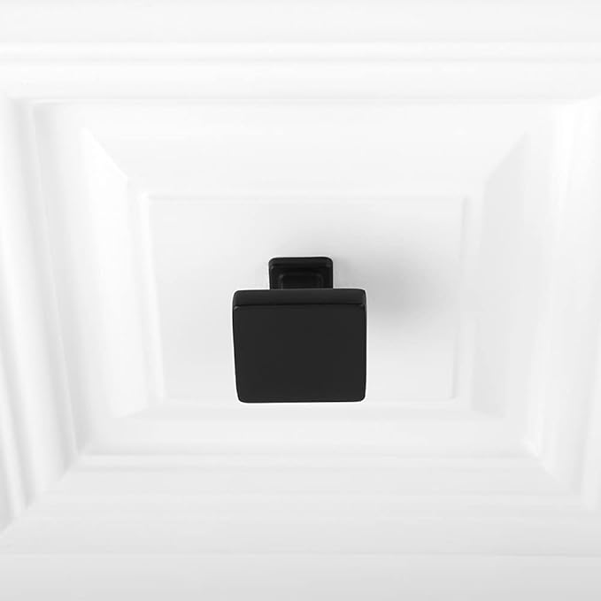 KOOFIZO 10 Pack Black Cabinet Knobs Matte Black Drawer Knobs K08 Square Single - Image 8