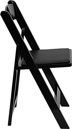 Flash Furniture 4 Pack HERCULES Series Black Wood Folding Chair - Image 5
