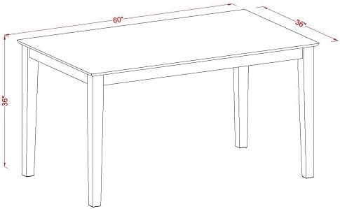 East West Furniture CAPU7H-OAK-W 7 Piece Kitchen Counter Height Dining Table - Image 6