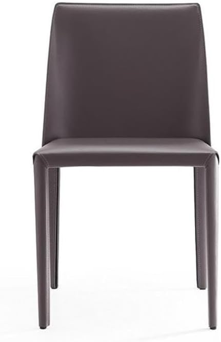 Manhattan Comfort Paris Grey Saddle Leather Dining Chair - Image 4