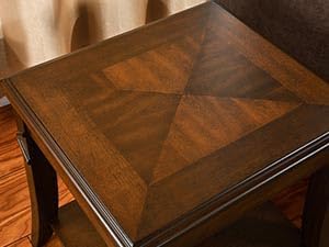 Solid Wood Side Table with Storage Shelf, Cherry Wood End Tables Living Room - Image 4