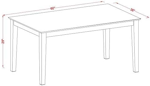 East West Furniture CAAD7-LWH-LC 7 Piece Dining Table Set Consist of a - Image 6