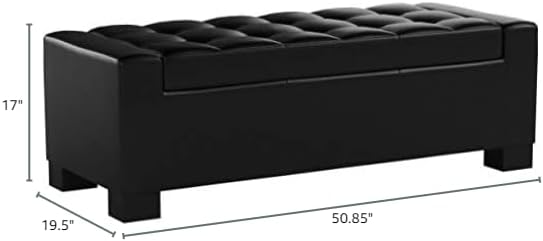Ball & Cast 50.8" Upholstered Leather Storage Ottoman - Image 3