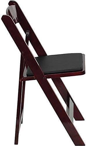 Flash Furniture 4 Pack HERCULES Series Mahogany Wood Folding Chair - Image 5