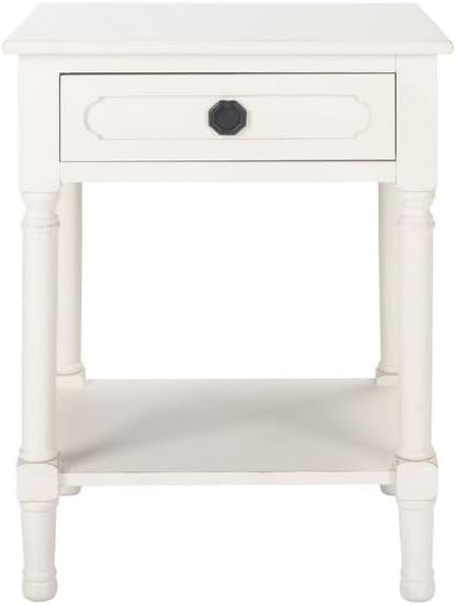 SAFAVIEH Home Collection Allura Distressed White 1-Drawer Bottom Shelf Accent by SAFAVIEH