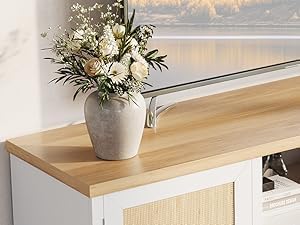GarveeHome Rattan TV Stand for 70 Inch TV, Boho Entertainment Center - Image 9