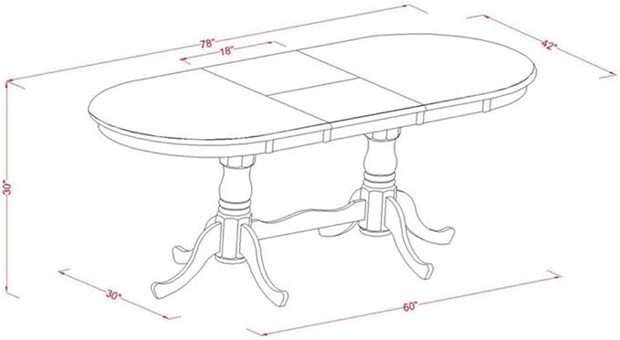 East West Furniture PLAI7-BLK-W 7 Piece Dining Room Table Set Consist of an - Image 5