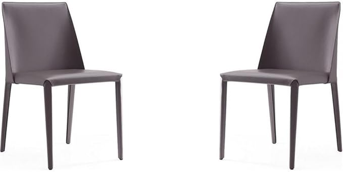 Manhattan Comfort Paris Grey Saddle Leather Dining Chair by ManhattanComfort
