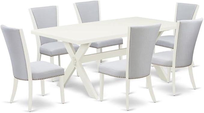 East West Furniture X027VE005-7 7 Piece Dining Set Consist of a Rectangle by EastWestFurniture