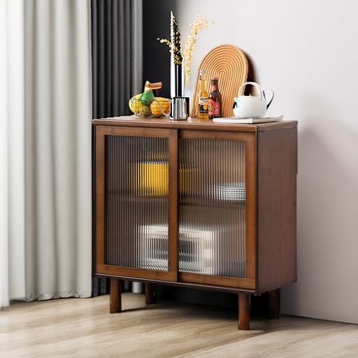 Tiita Bamboo Sideboard Buffet Cabinet, Rattan Kitchen Storage Cabinet, Boho - Image 5