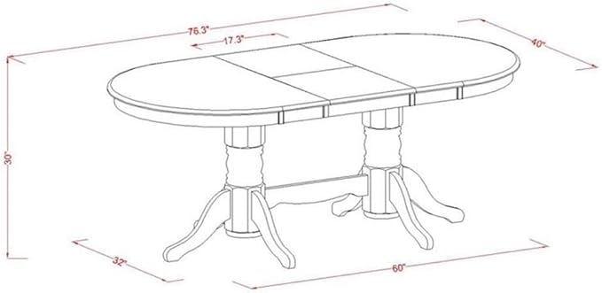 East West Furniture VANO5-OAK-W 5 Piece Dinette Set - Image 6