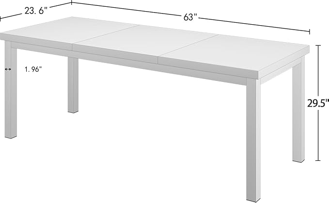 63 Inch Home Office Desk, Modern Desk - Image 2