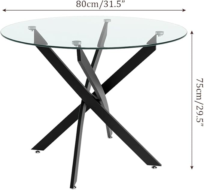 Glass Dining Table Modern Kitchen Table - Image 2