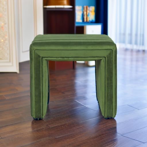 HomePop Modern Channel Tufted Velvet Ottoman Home Décor|Ottoman - Image 8