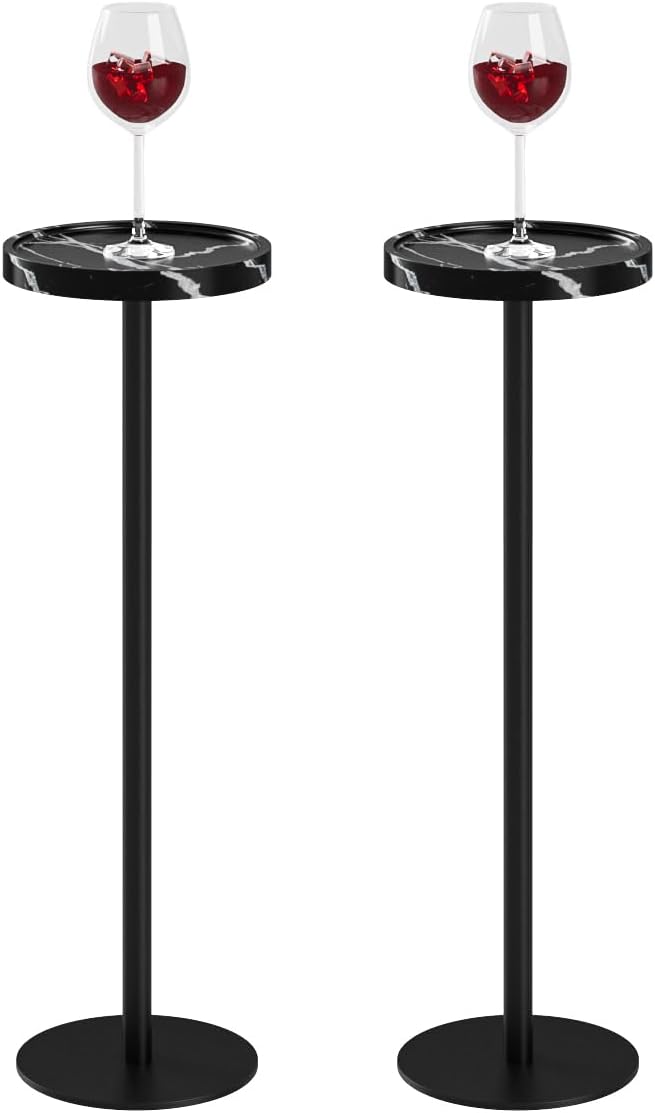Drink Table, Small Pedestal Side Table, Round Cocktail Table, Circle Accent End by AEPOALUA