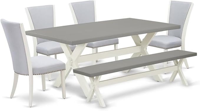 East West Furniture X097VE005-6 6 Piece Dining Room Table Set Contains a by EastWestFurniture