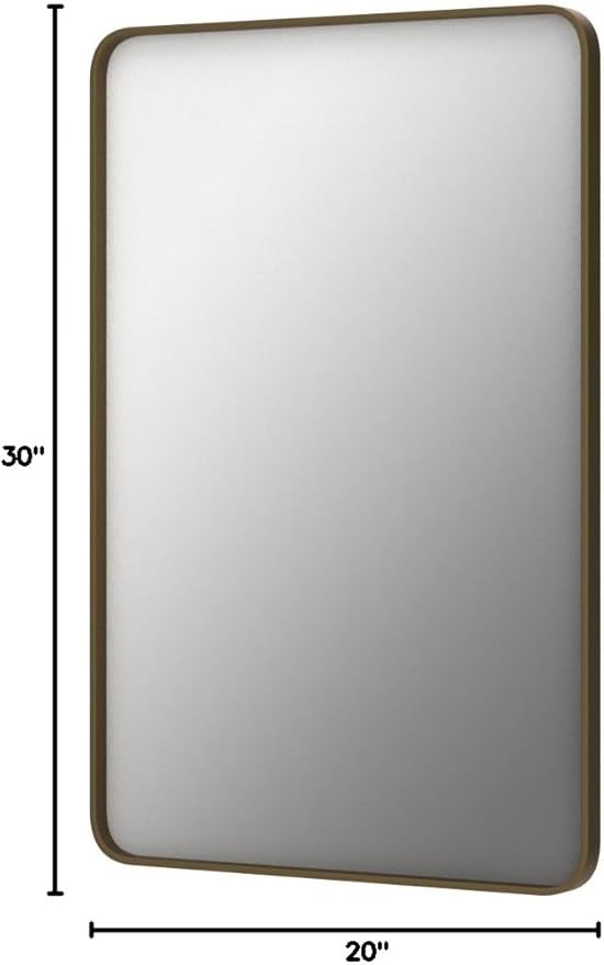 Bronze Bathroom Mirror 20x30 Inch, Brushed Bronze Metal Frame Mirror - Image 9