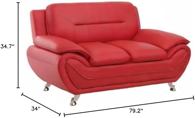 Container Furniture Direct Michael Modern Faux Leather Upholstered Stainless - Image 2