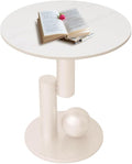 Marble Top Metal White End Table by Cre+Cra