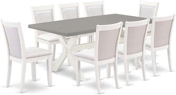 East West Furniture X097MZ001-9 9 Piece Kitchen Table Set Includes a Rectangle by EastWestFurniture