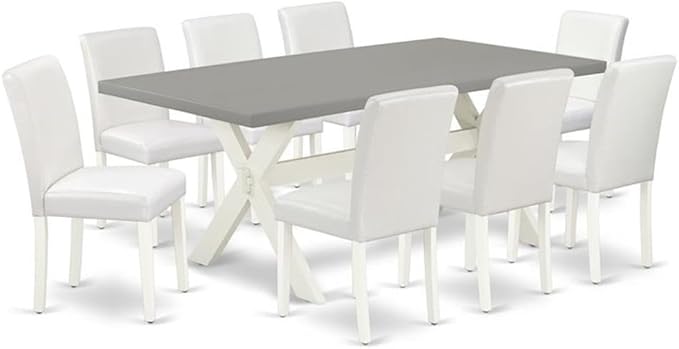 East West Furniture X097AB264-9 9 Piece Dining Table Set Includes a Rectangle by EastWestFurniture