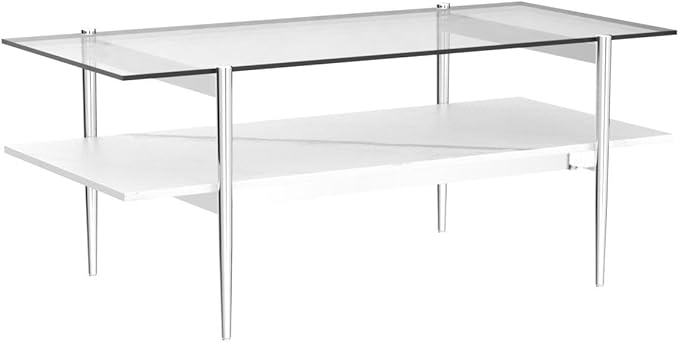 AGV LIGHTING Tadio Glass Coffee Table, Mid-Century Modern Coffee Table - Image 5