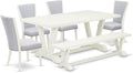 East West Furniture V027VE005-6 6 Piece Dining Table Set Contains a Rectangle by EastWestFurniture