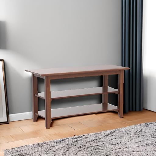 XKZG Storage Bench Wooden Shoe Rack Bench Rustic Solid Wood Entryway Bench - Image 5