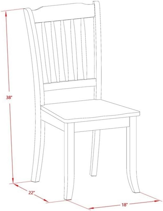 East West Furniture DODA5-LWH-W 5 Piece Dinette Set - Image 6