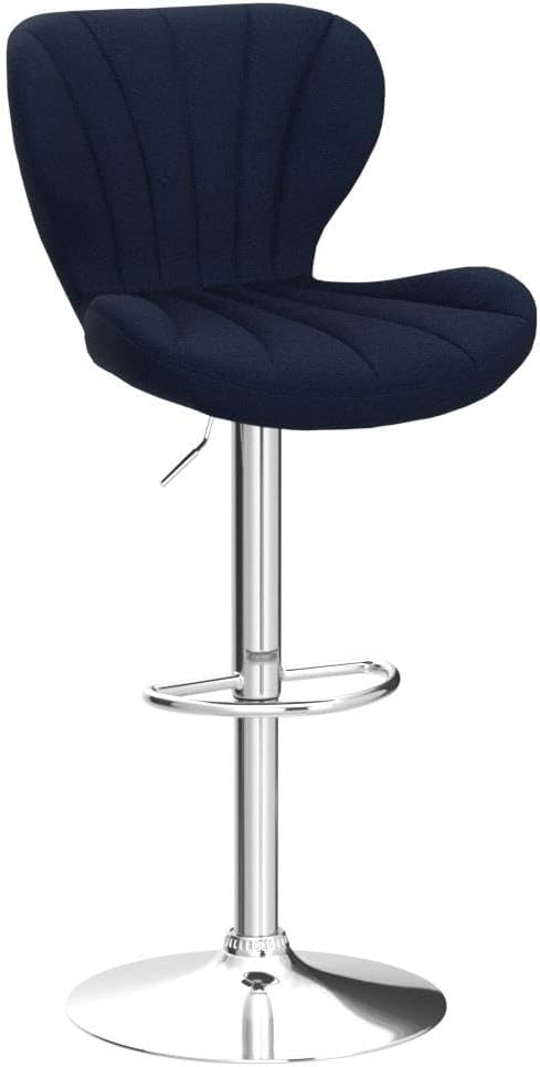 Roundhill Furniture Ellston Velvet Adjustable Swivel Barstools in Blue - Image 5